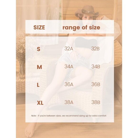 Womens Seamless Padded Bandeau Bra Medium Front Closure No Slip Support - Picture 6 of 6